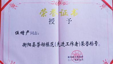 衡陽雙雁運(yùn)輸機(jī)械有限公司勞動(dòng)模范